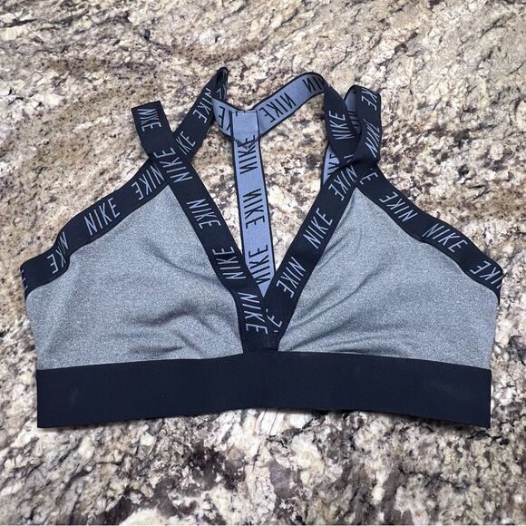 Nike Indy Light Support Training Sports Bra Size Medium gray black - Picture 4 of 5